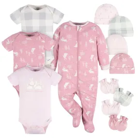 12-Piece Baby Girls Bunny Layette Bundle