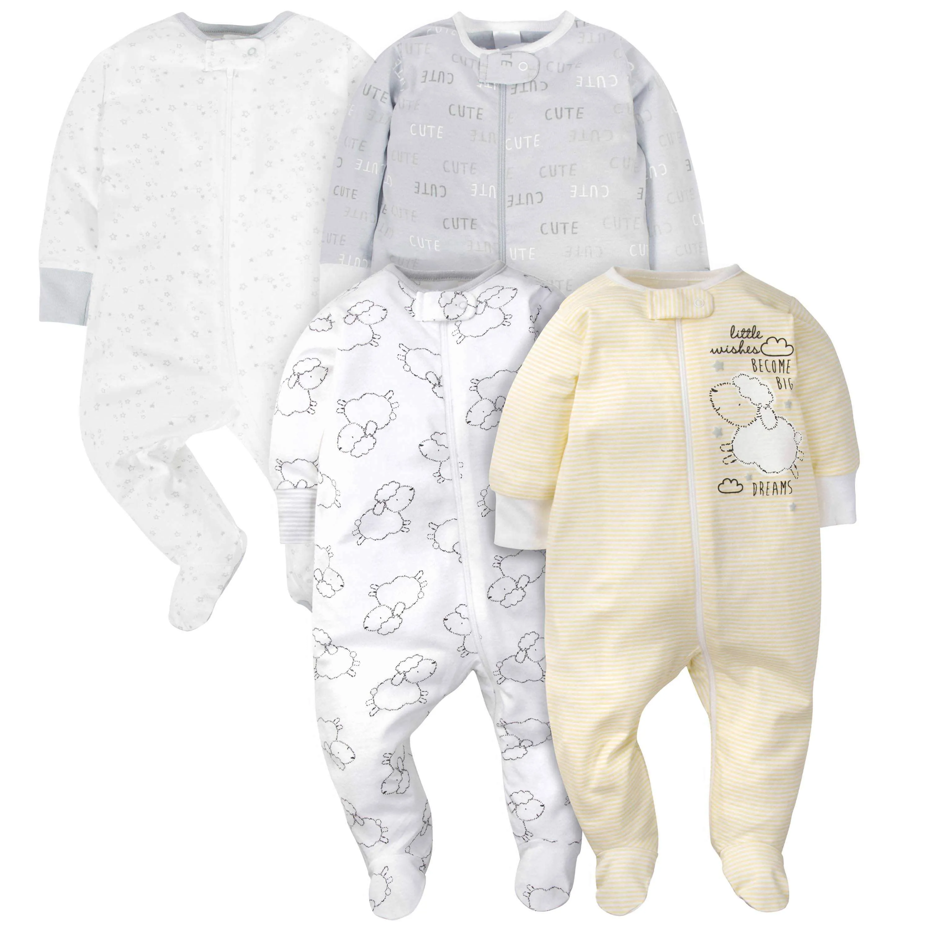 18-Piece Baby Neutral Sheep Sleep 'N Play, Onesies® Bodysuit, and Burpcloth Set