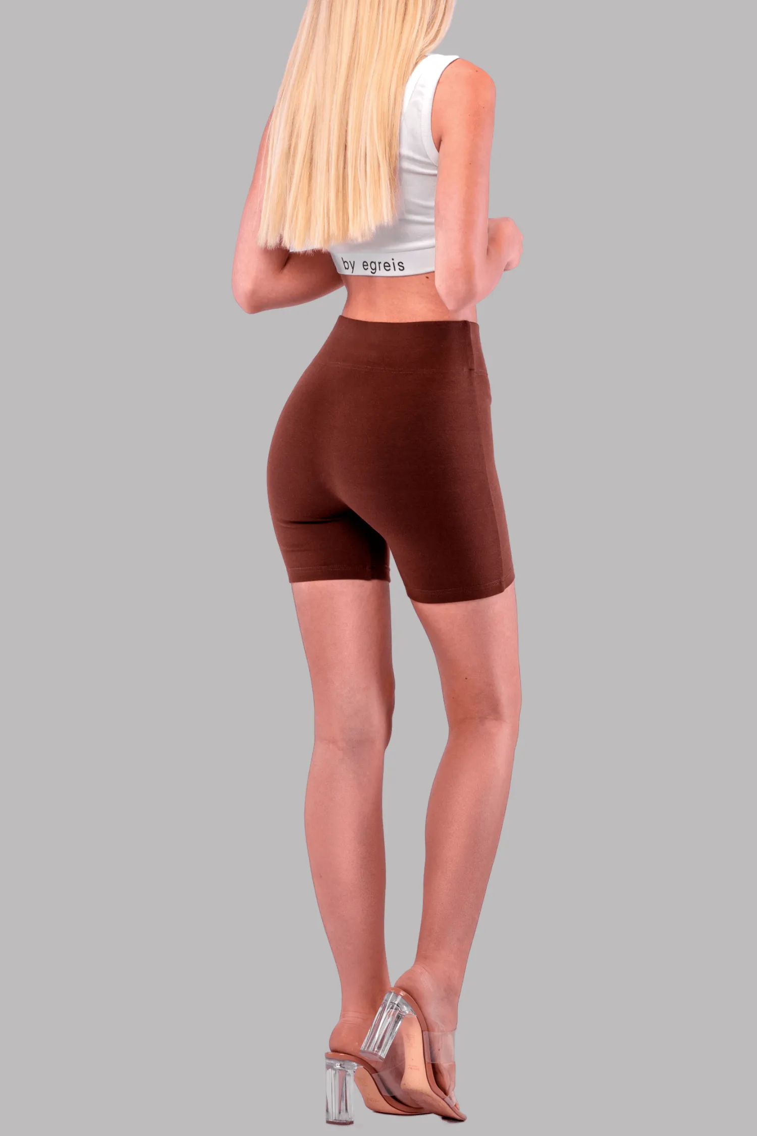 ALLIE BIKER SHORTS [BROWN]