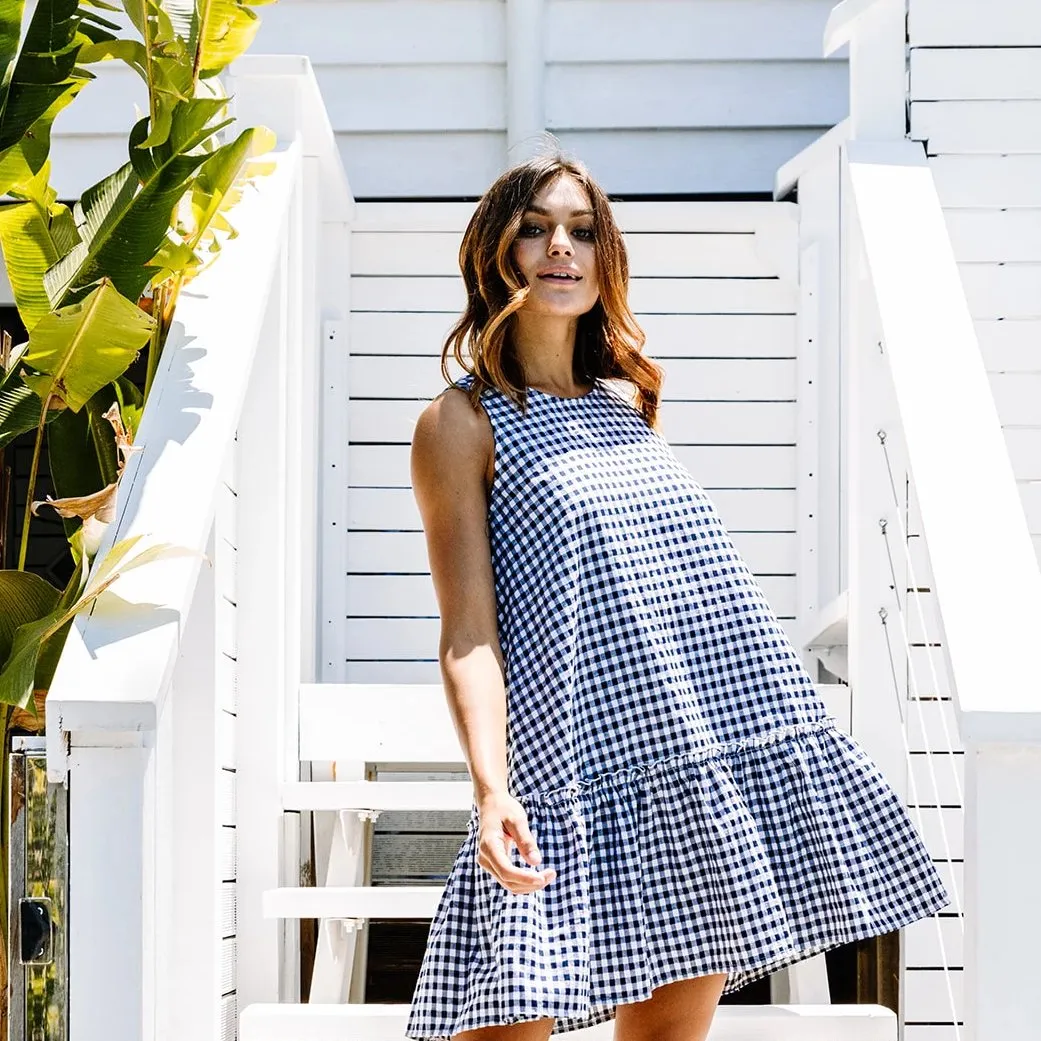 Annie Dress - Navy Gingham