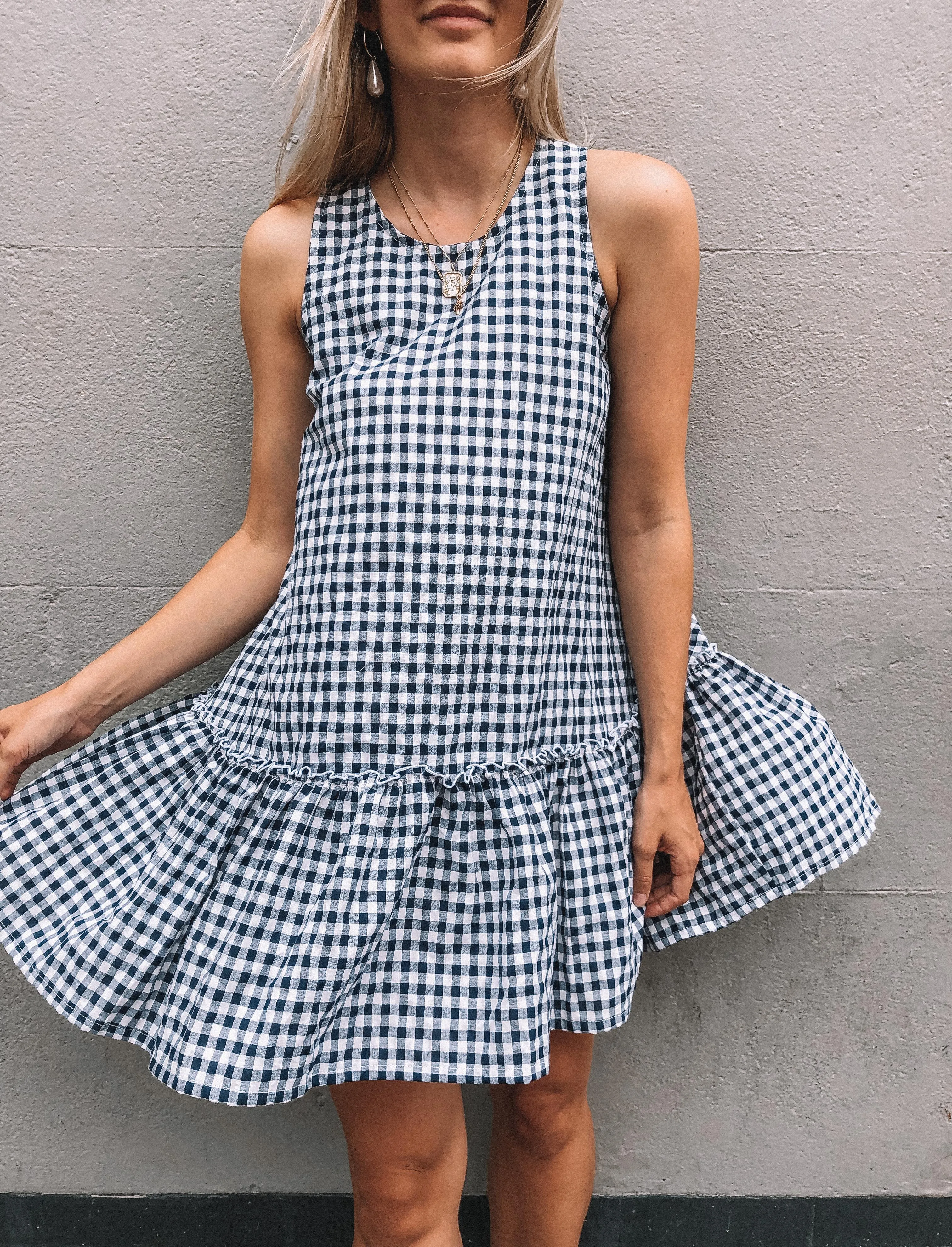 Annie Dress - Navy Gingham