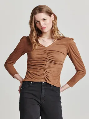 Another Love Shay Suede Top - Toffee