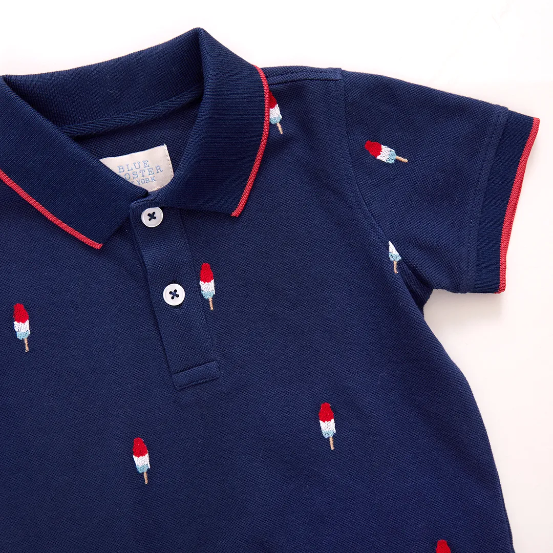 Baby Boys Alec Jumper - Navy Rocket Pop Embroidery