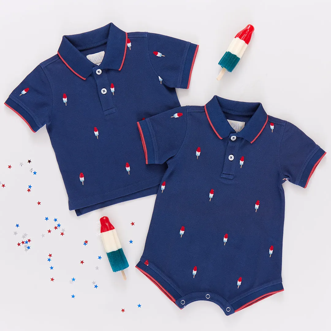 Baby Boys Alec Jumper - Navy Rocket Pop Embroidery