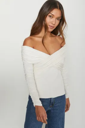 Bailey 44 Mariam Long Sleeve Top in To Be Me Crème