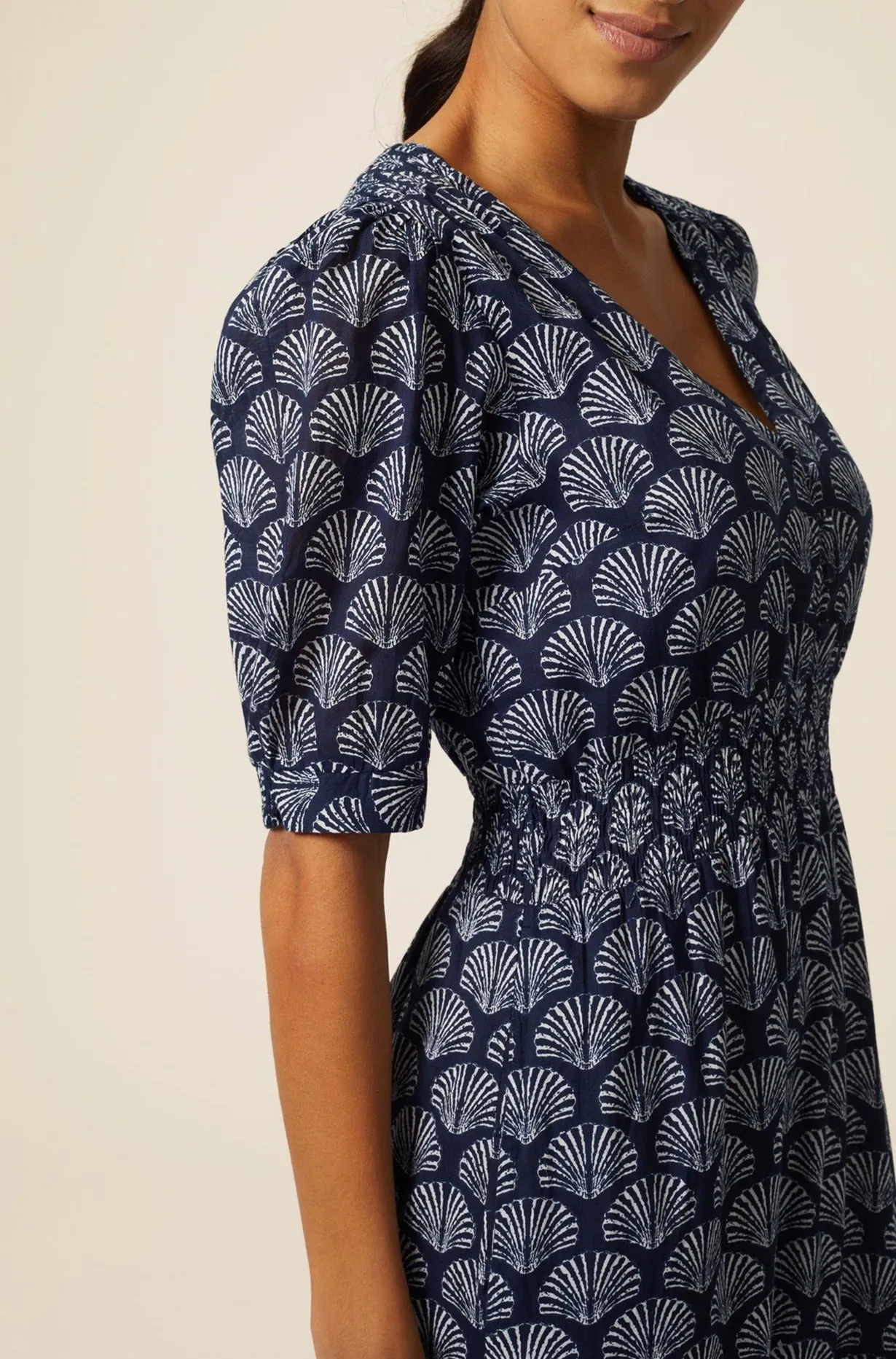 Billie Short Sleeve Dress | Navy/White