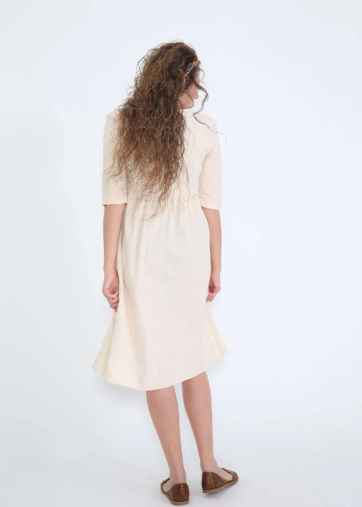 Button Pocket Midi Dress-FINAL SALE