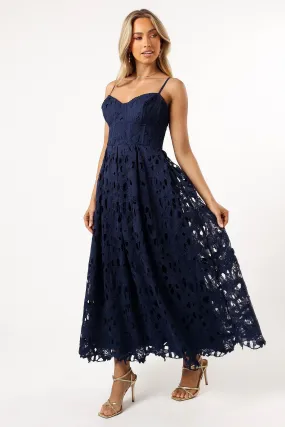 Byron Lace Midi Dress - Navy