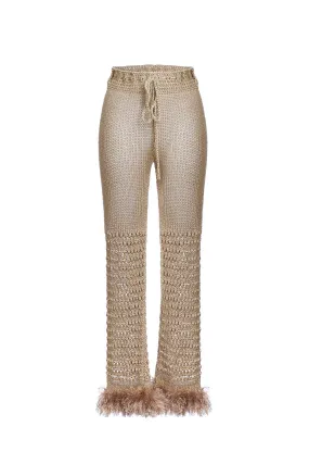 Camel Handmade Knit Pants