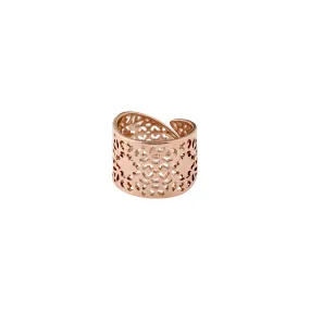 CAROL wide filigree ring rosegold-plated