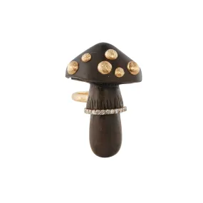 Carved Mushroom Wood Ring