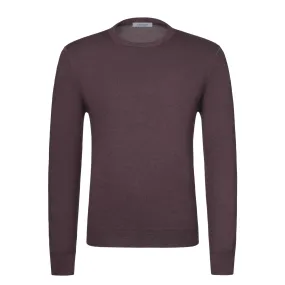 Cashmere and Silk Crew-Neck Sweater in Piermont Stone Red