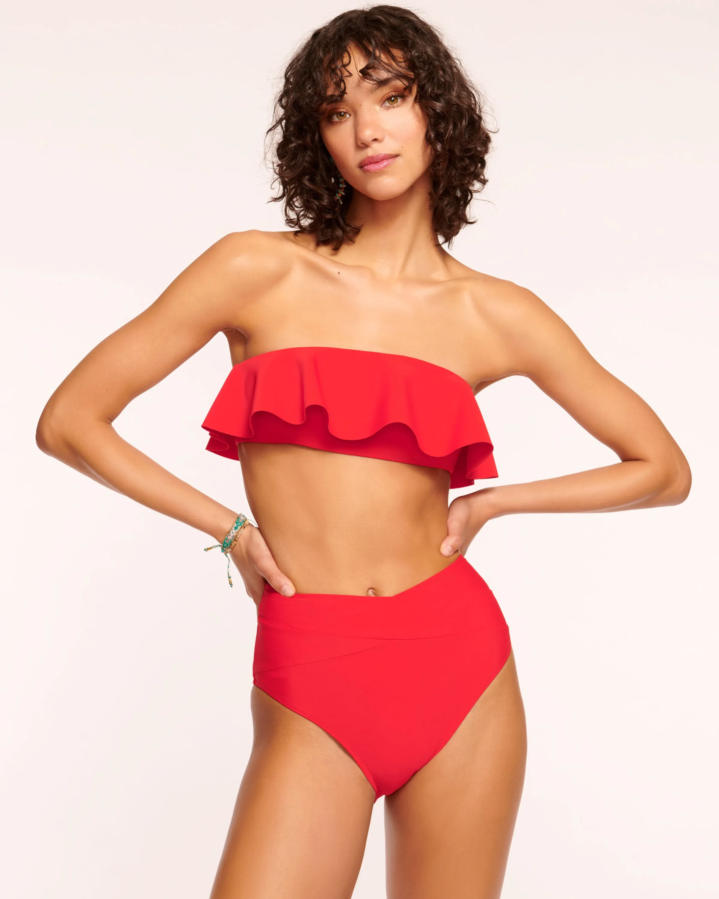 Cecile Strapless Ruffle Bikini Top