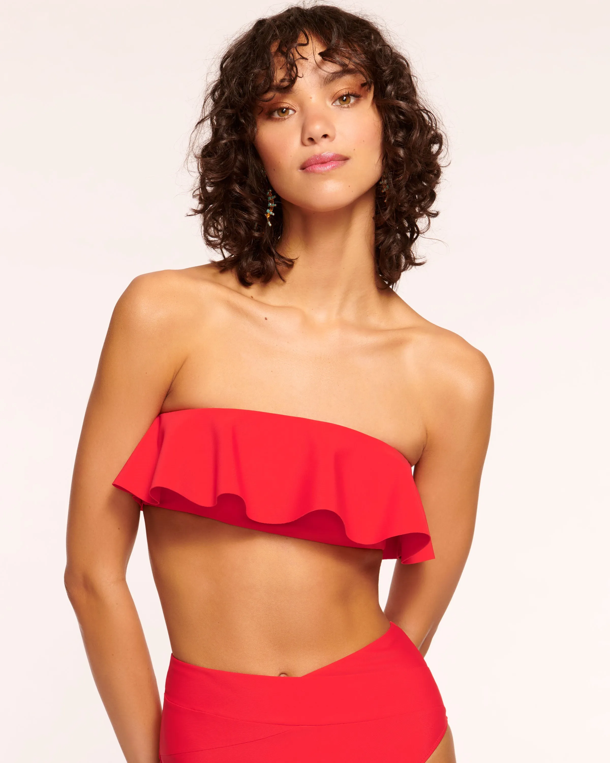 Cecile Strapless Ruffle Bikini Top