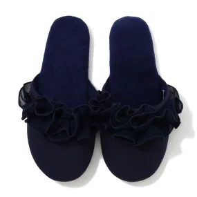 Chiffon Room Shoes Frill Navy