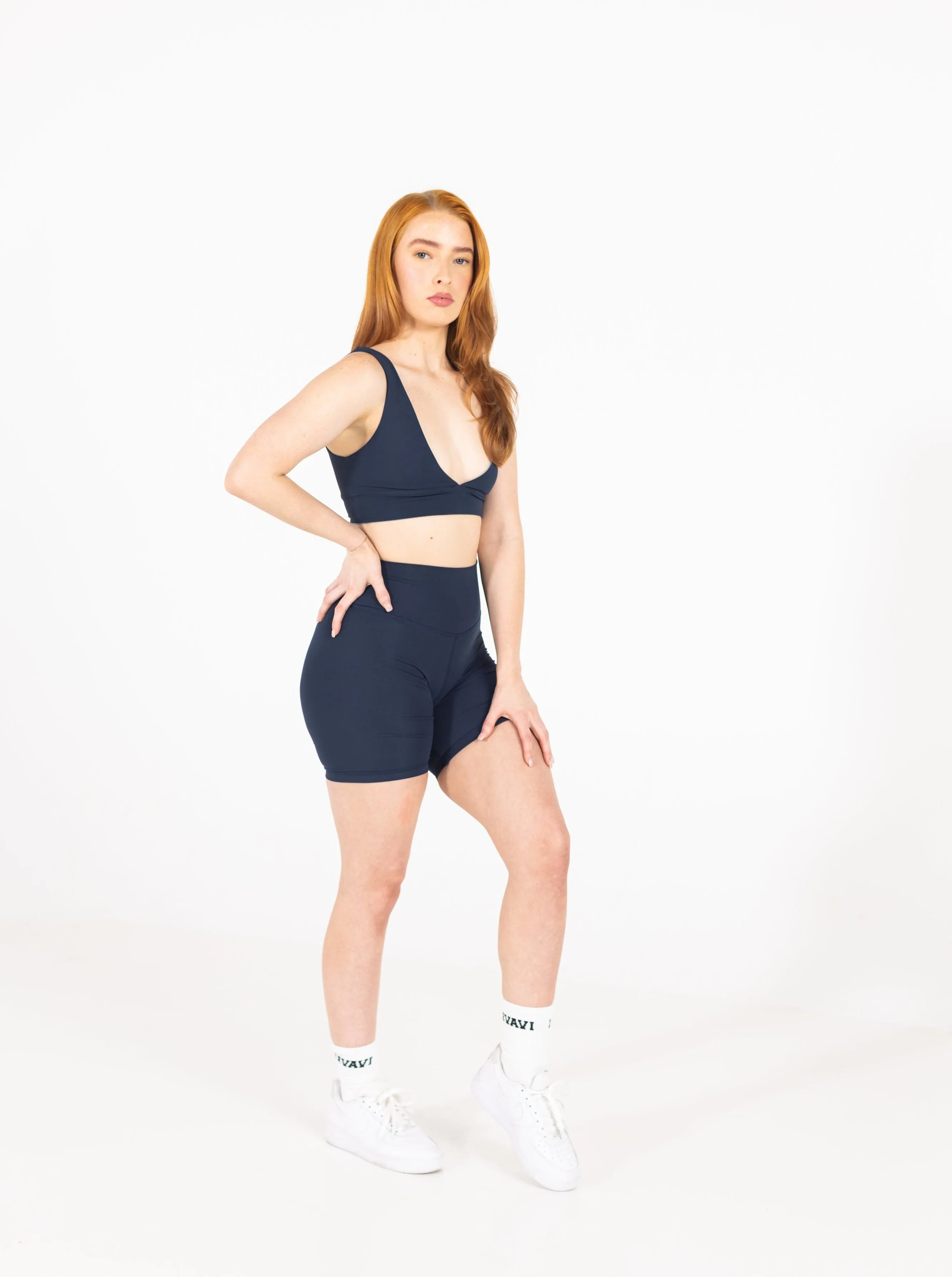 CORE High Waisted Biker Shorts 6.5” - Midnight Navy