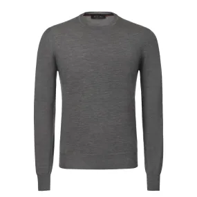 Crew-Neck Cashmere Sweater in Grey