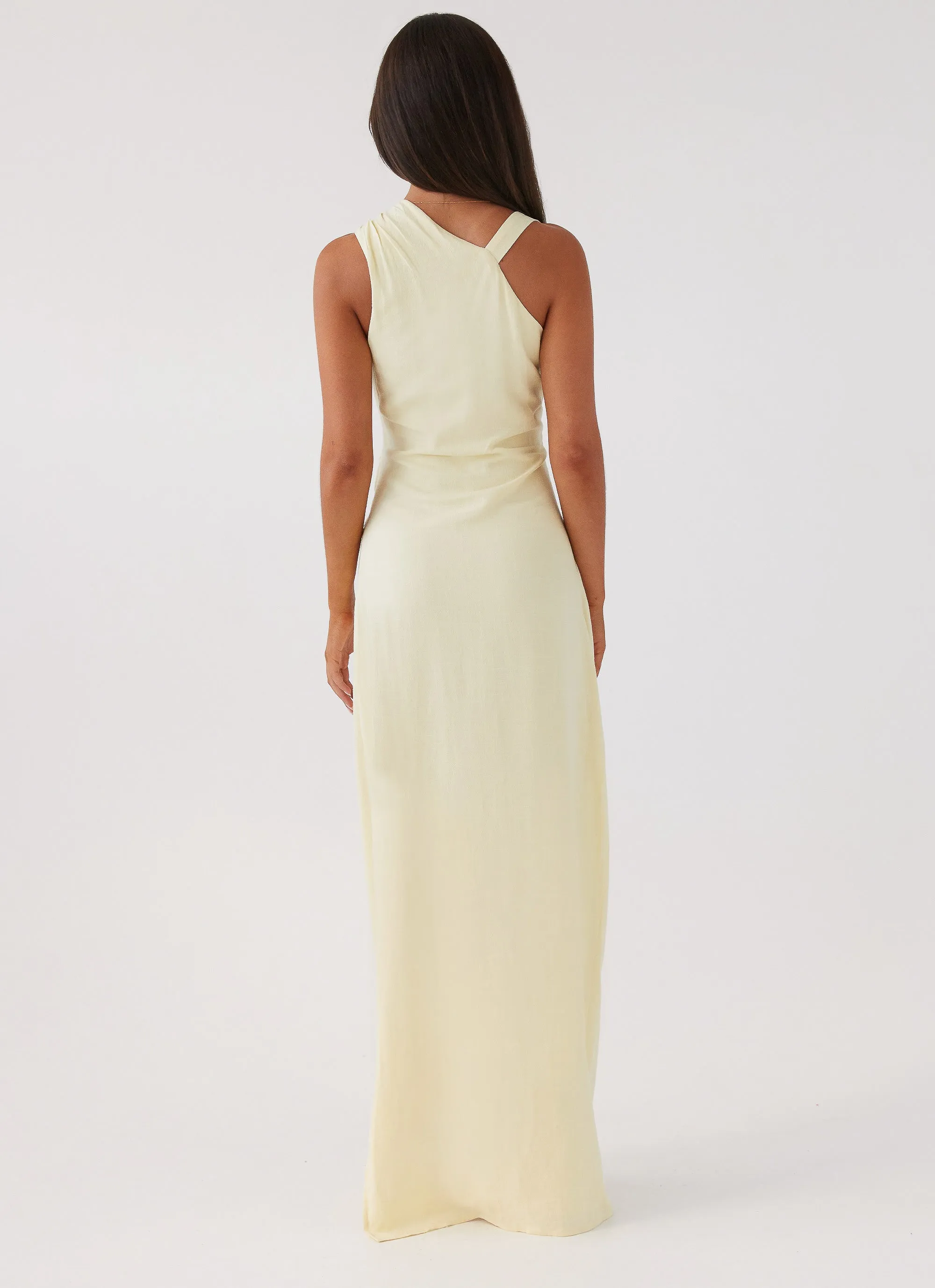 Daffodil Charm Linen Maxi Dress - Sunflower Yellow