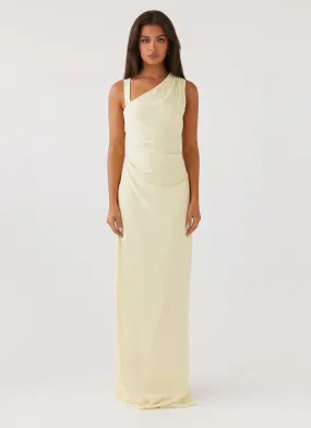 Daffodil Charm Linen Maxi Dress - Sunflower Yellow