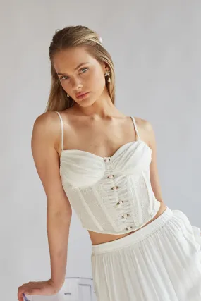 Daphne Rosette Lace Corset Top