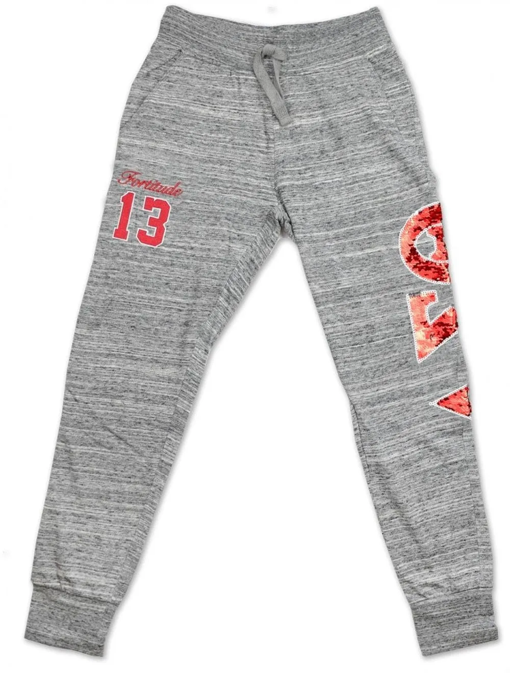 Delta Sigma Theta Sequins Patch Sweatpants Grey