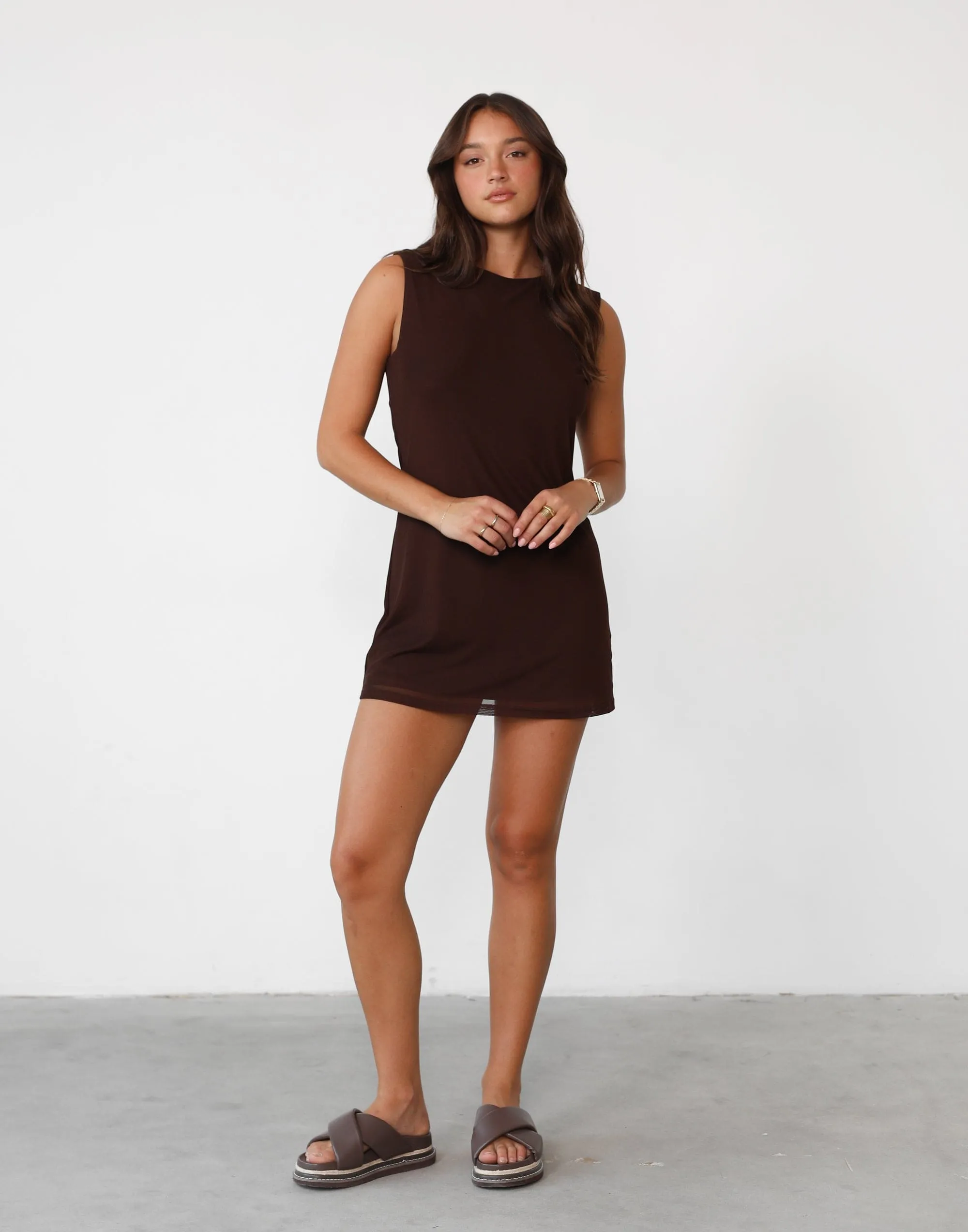 Deona Mini Dress (Cocoa)