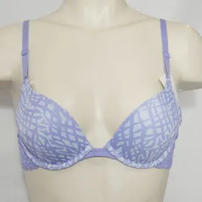 DISCONTINUED Maidenform 7180 One Fabulous Fit Embellished Push Up UW Bra 34C Blue NWT