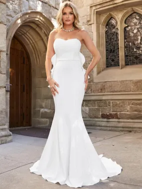 Elegant Backless Mermaid Hem Tube Wedding Dress