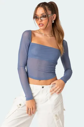 Ethereal Mesh Overlay Top