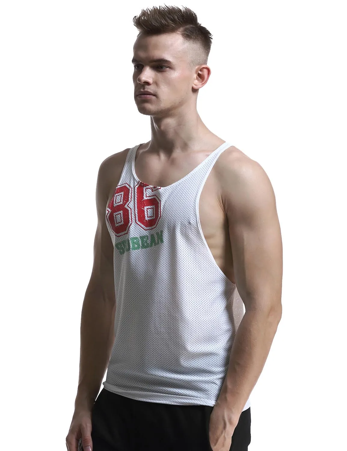 Gym Mesh Tank Tops Fitness Sleeveless Shirts 60701