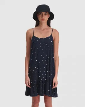 Huffer Picnic Georgia Dress Navy White