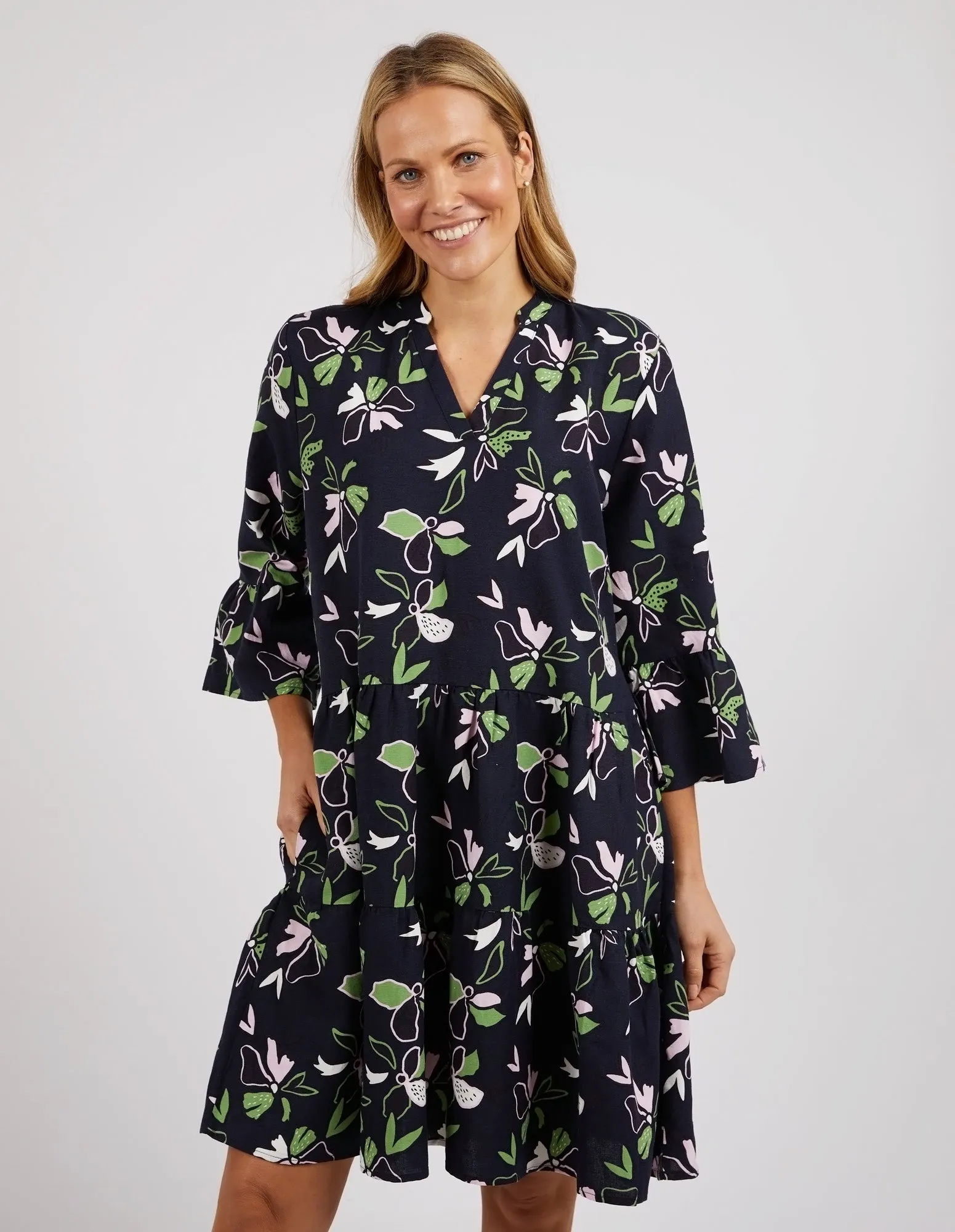 Idyll Poppy Dress Navy