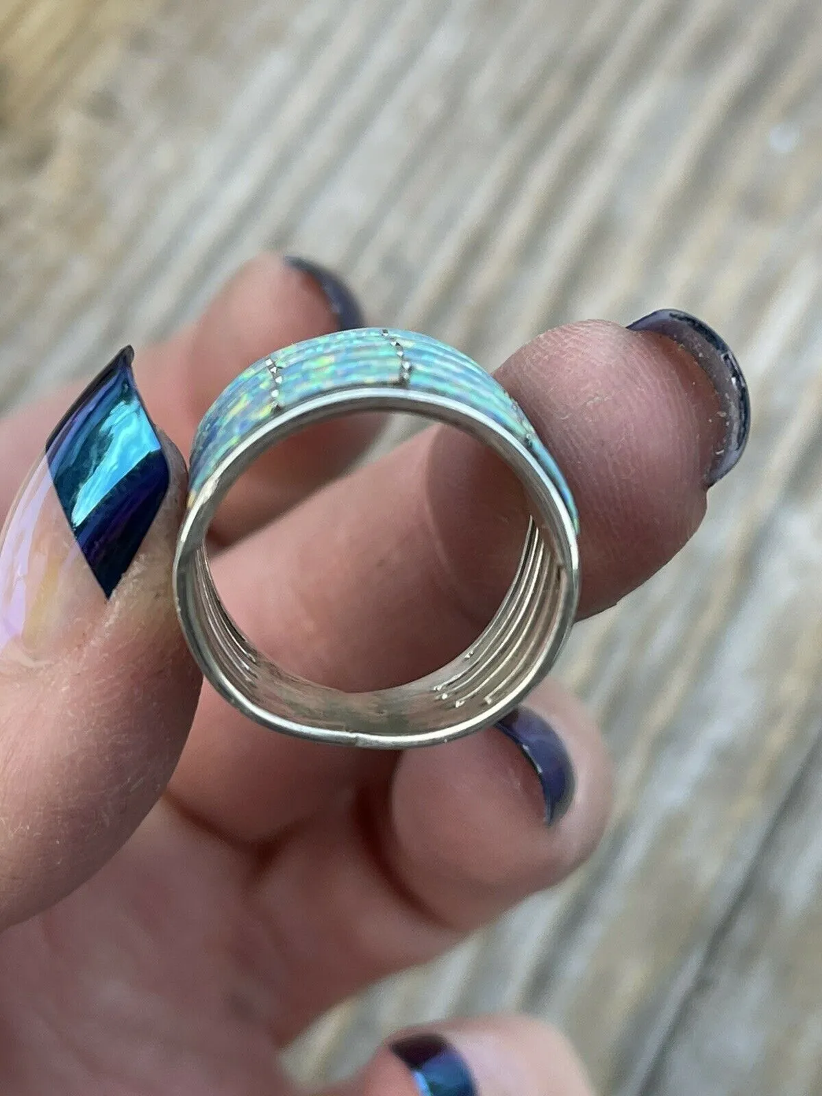 Iridescent Opal Stacked Ring