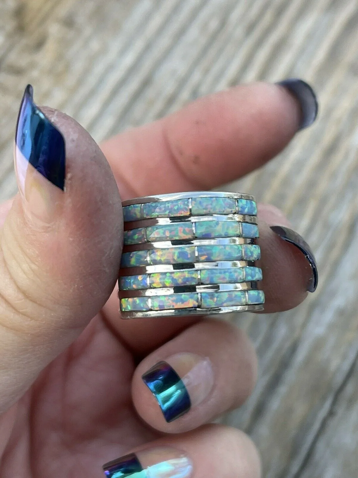 Iridescent Opal Stacked Ring