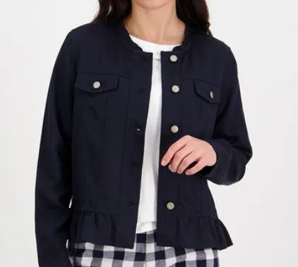 Jacket Frill Hem and Cuff Navy