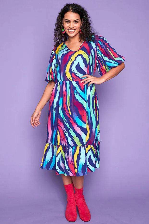 Kyle Rainbow Zebra Dress