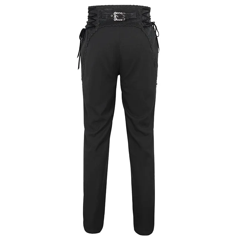 Men's Gothic Strappy High-waisted  Pants