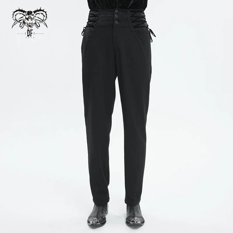 Men's Gothic Strappy High-waisted  Pants