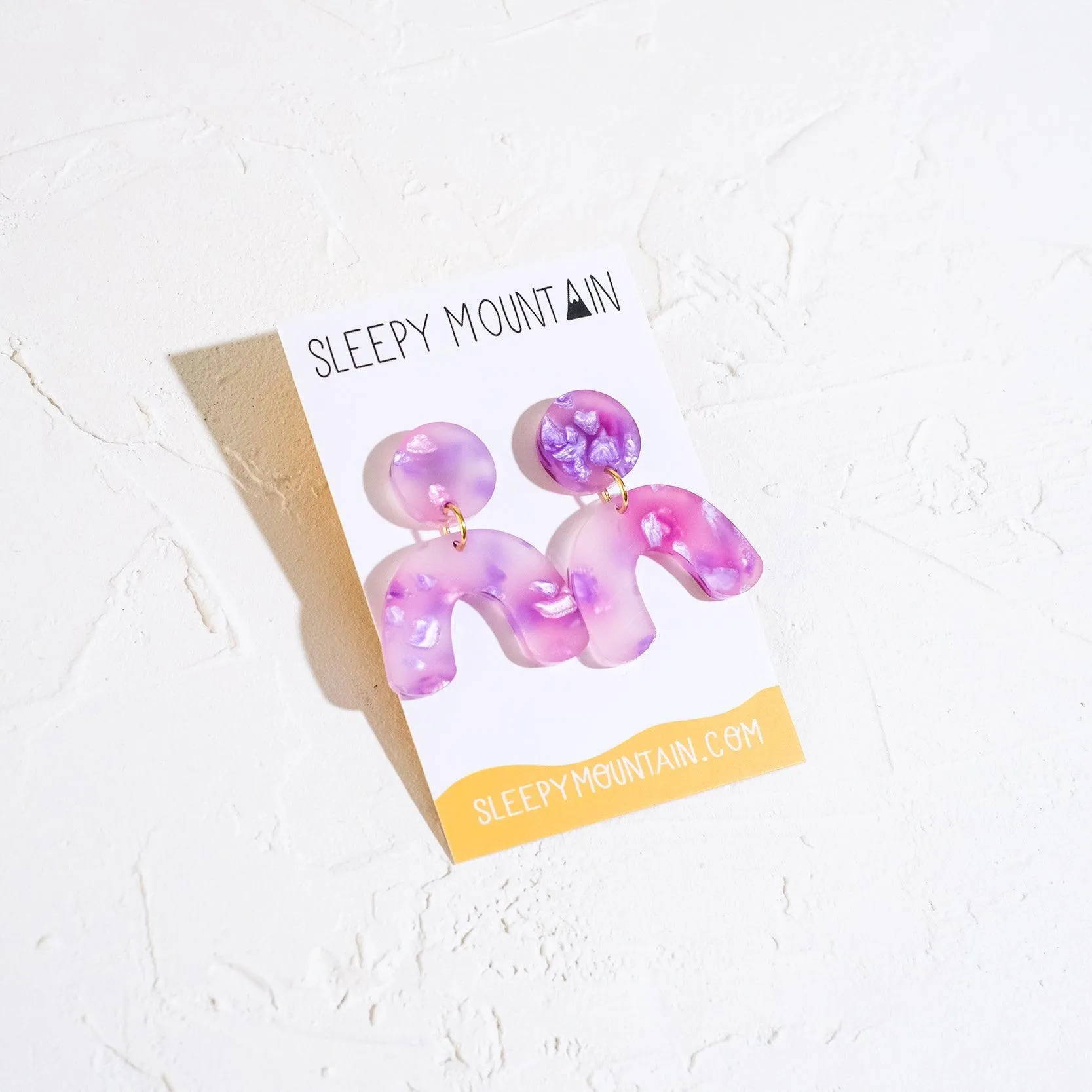 Mini Arch Earrings Petals Collection - Purple Haze