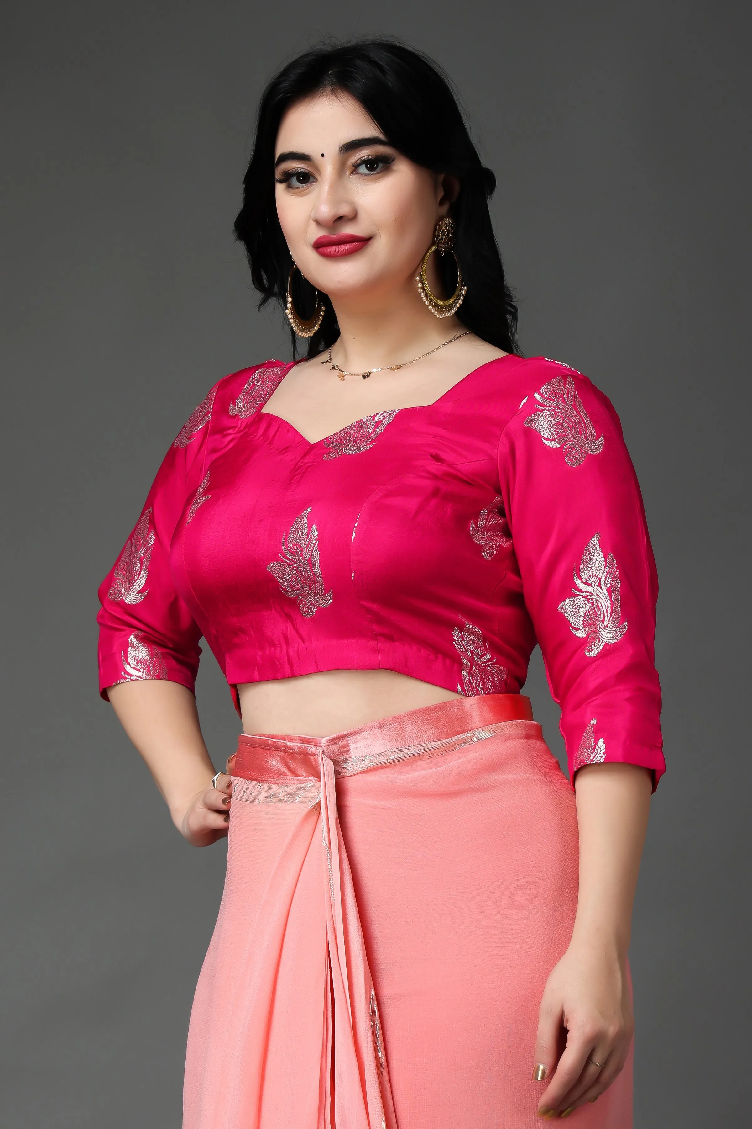 Modish Magenta Silk Blouse