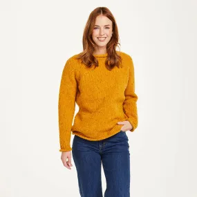 Mustard Donegal Wool Crew Neck Sweater