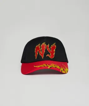 NY Embroidery Trucker Hat - Red