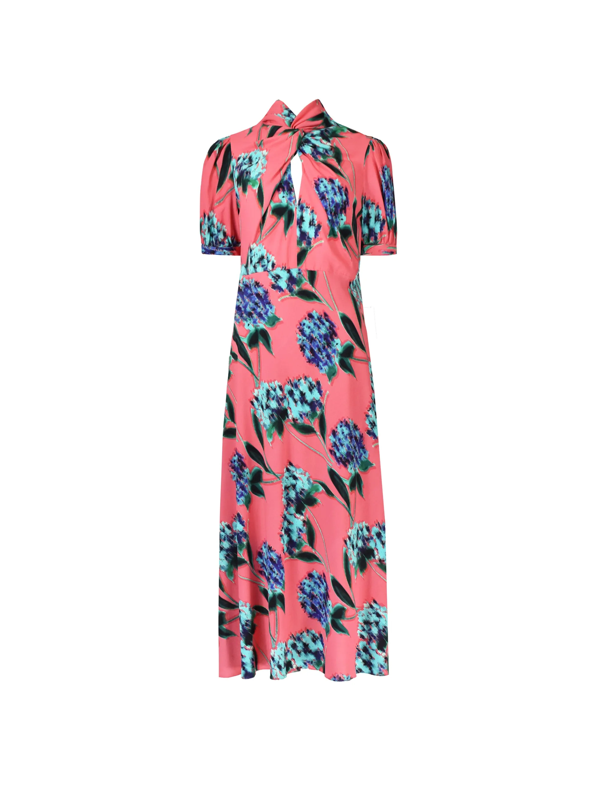 Petite Scarlett Pink Floral Print Twist Neck Maxi Dress