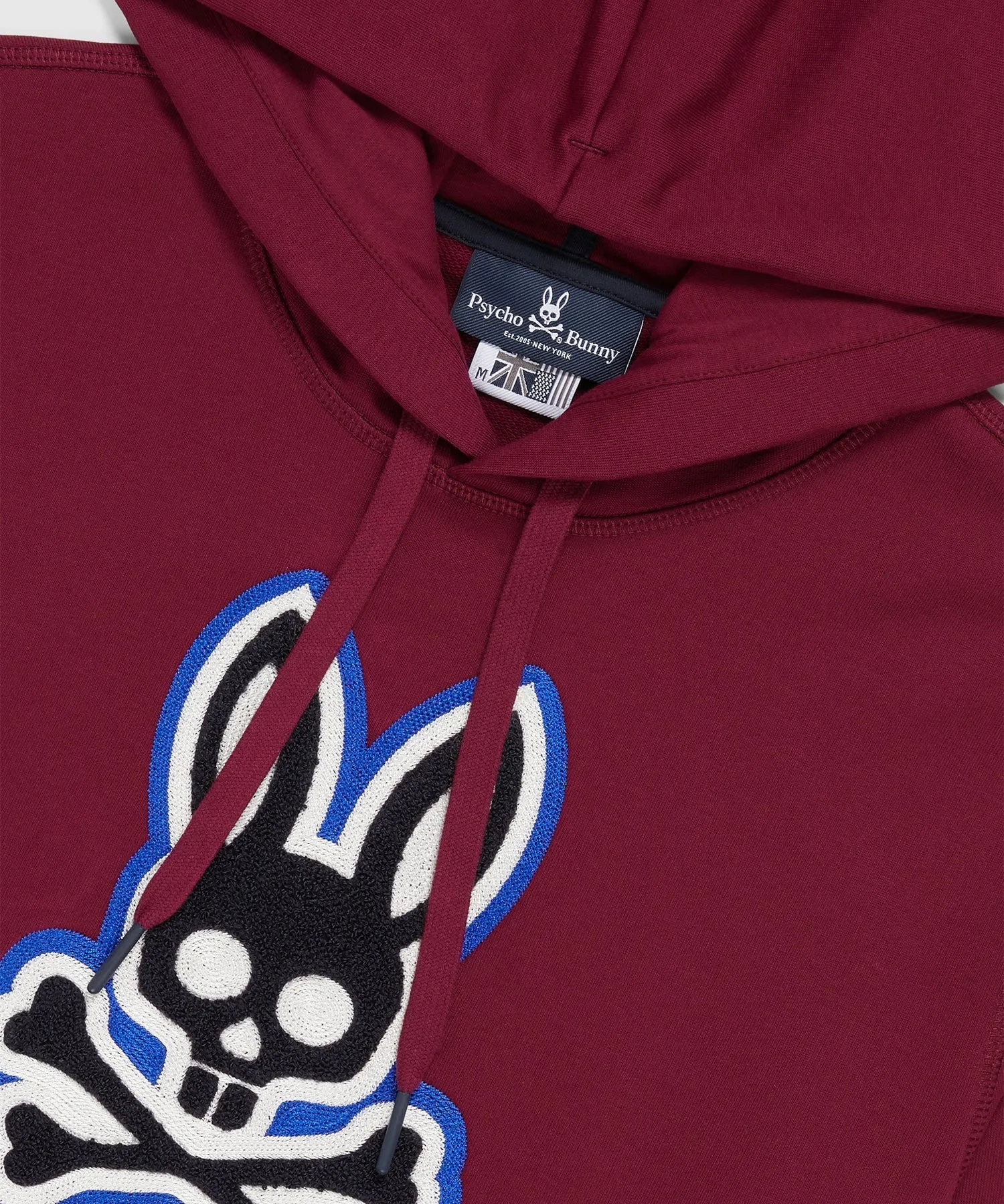 Psycho Bunny Patchin Chenille Bunny Logo Hoodie - Crimson