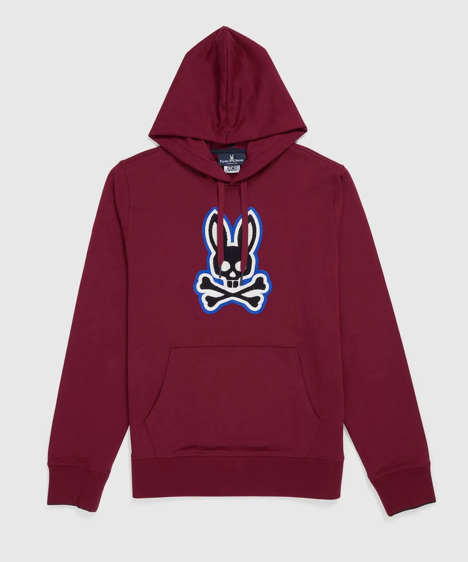 Psycho Bunny Patchin Chenille Bunny Logo Hoodie - Crimson