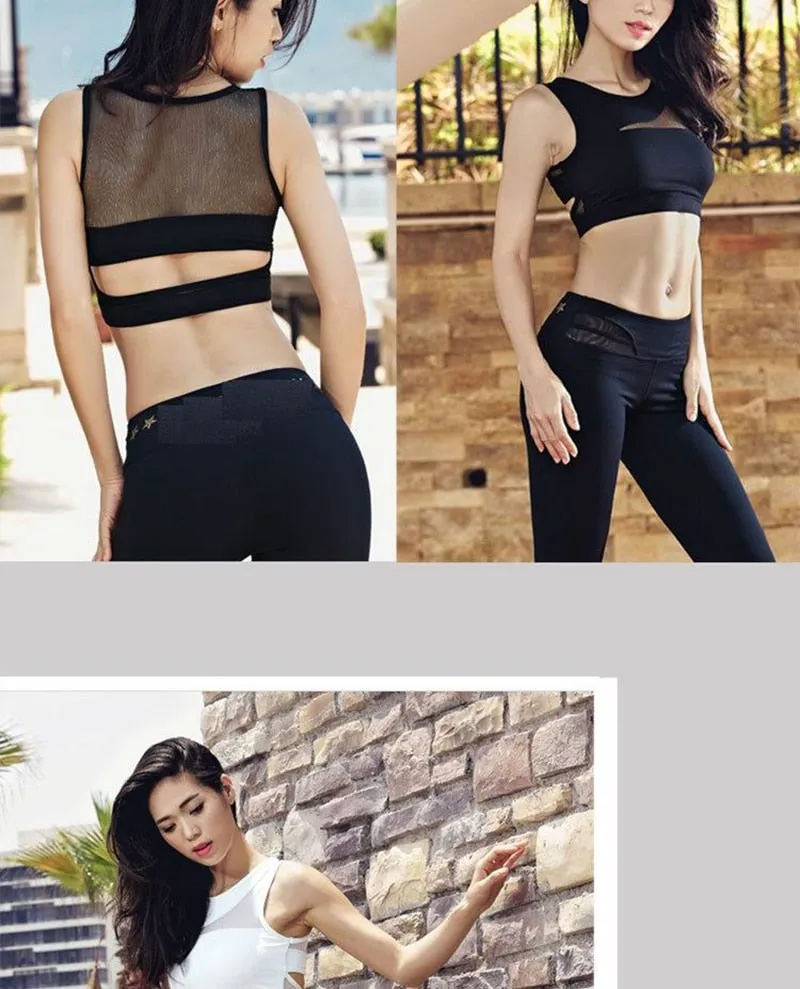 Running Top Sexy Mesh Yoga Bra