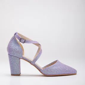 Sina - Lilac Glitter Wedding Shoes