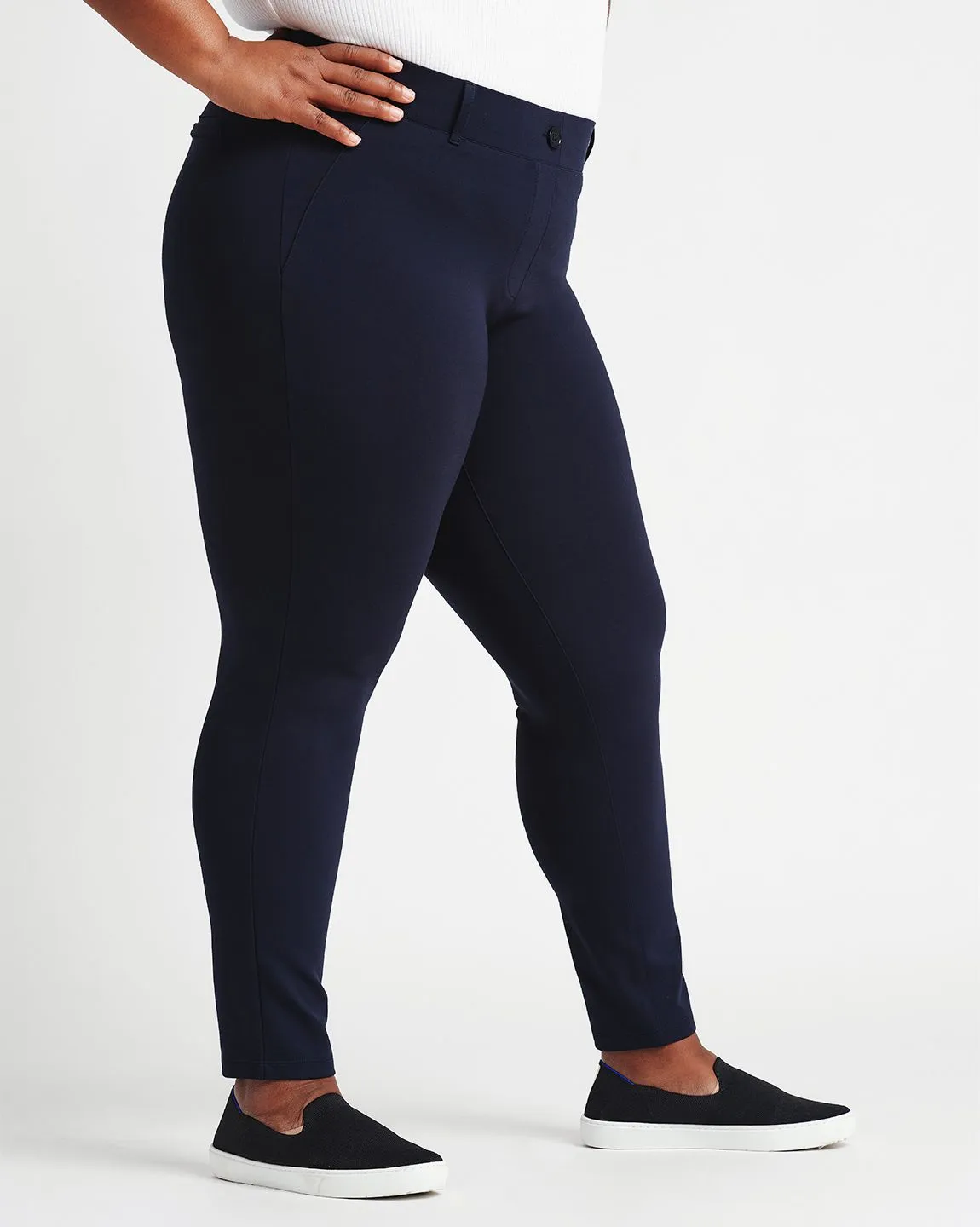 Skinny-Leg | Classic Dress Pant Yoga Pants (Navy)