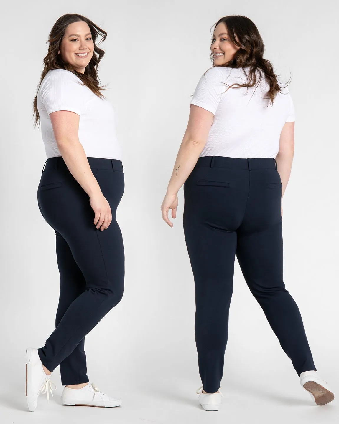 Skinny-Leg | Classic Dress Pant Yoga Pants (Navy)