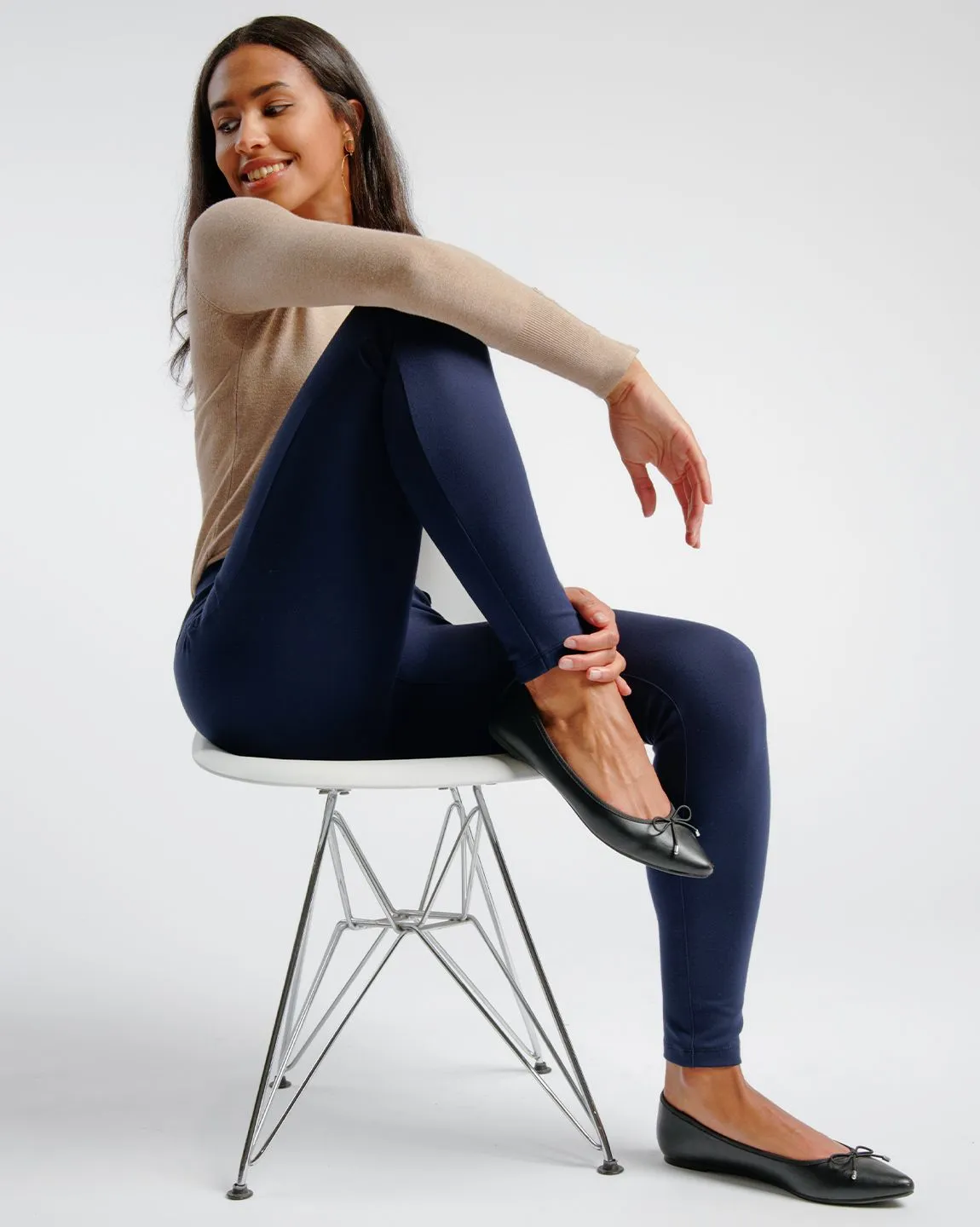 Skinny-Leg | Classic Dress Pant Yoga Pants (Navy)